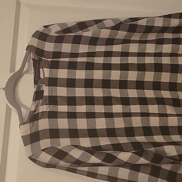 Zanzea Tops - Black and White Buffalo Check Top